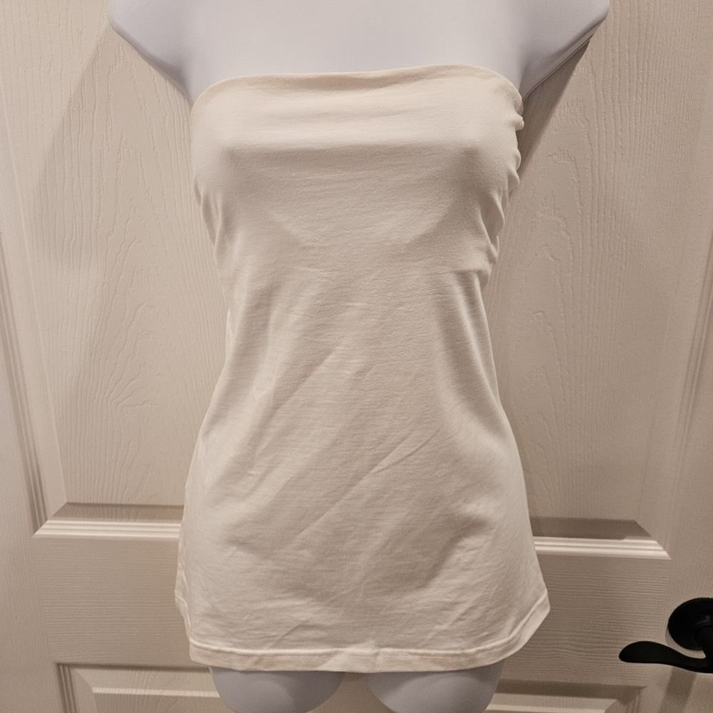 Cream Strapless Top